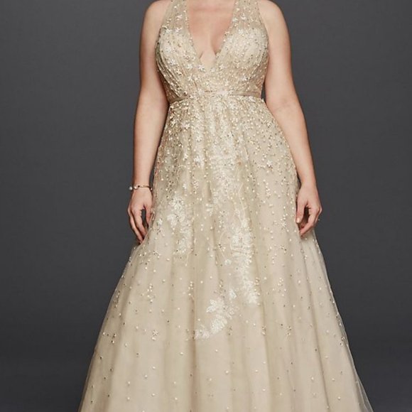 Melissa Sweet Wedding Gown NWT applique flowers 14 - Picture 15 of 16